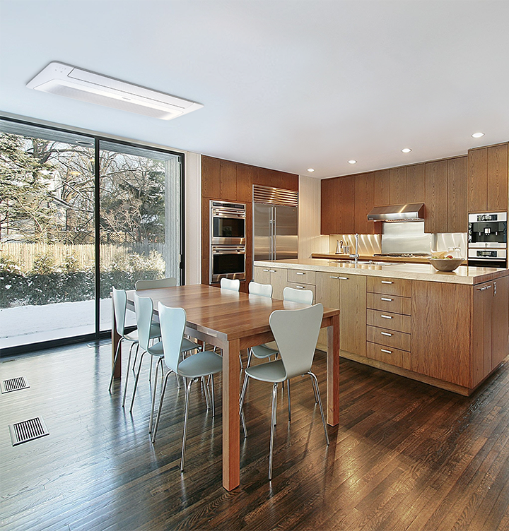 Samsung 1 Way Cassette AC Installed Dining & Kitchen Combined Area